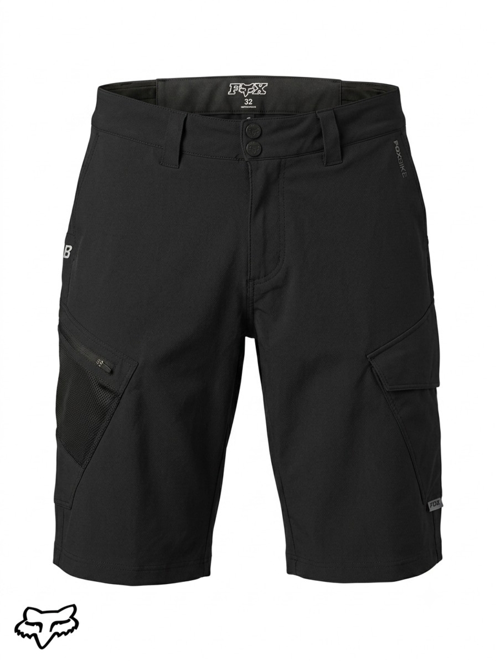 Fox Racing Ranger Cargo MTB Shorts Mens 32 Black Mountain Bike Padded Liner